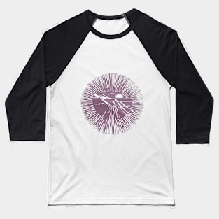 Retro Radiant Sunset Design No. 882 Baseball T-Shirt